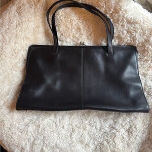HOBO Classic Black Leather Shoulder Bag